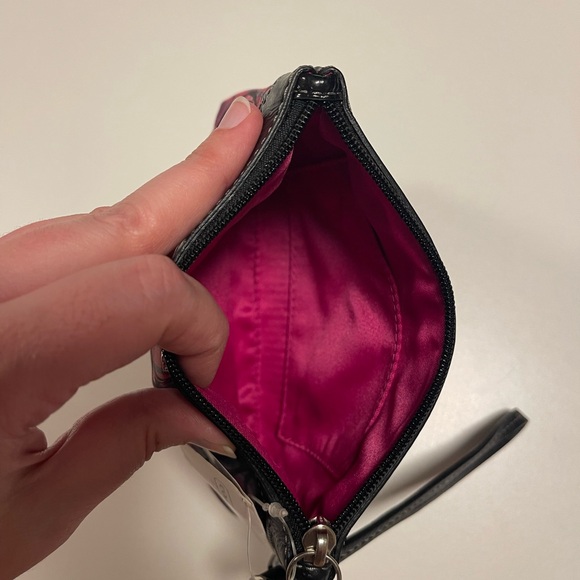 Coach Plaid Wristlet - Black and Pink - Picture 3 of 8